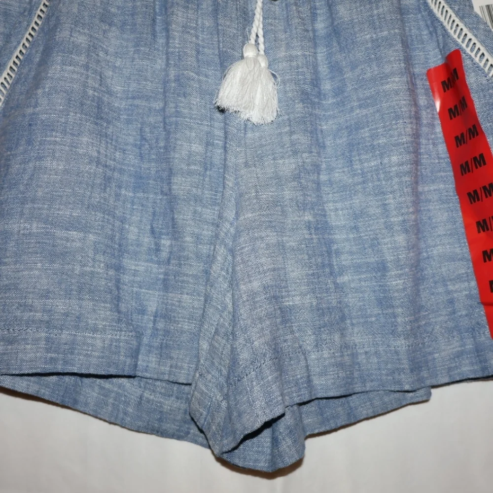 Briggs New York Blue Linen Flowy Shorts With Side & Back Pockets. Medium. NWT. - Picture 4 of 7
